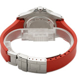 Stainless Steel 40mm Black Dial On RubberB Strap Bracelet Included