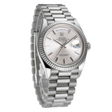 36mm 18k White Gold President Silver Index Dial