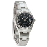 31mm Steel and 18k Fluted Bezel Black Roman Dial Oyster Bracelet