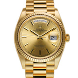 36mm 18k Yellow Gold President Champagne Index Dial