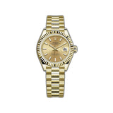 28MM 18k Yellow Gold Champagne Index Dial President Bracelet