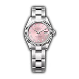 28mm Stainless Steel Pink Roman Dial 18k Fluted Bezel Oyster Bracelet