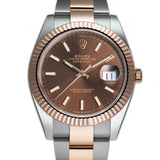 41mm Steel & Everose Gold Chocolate Brown Index Dial Oyster Bracelet