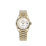 31mm 18k Yellow Gold White Roman Dial President Bracelet