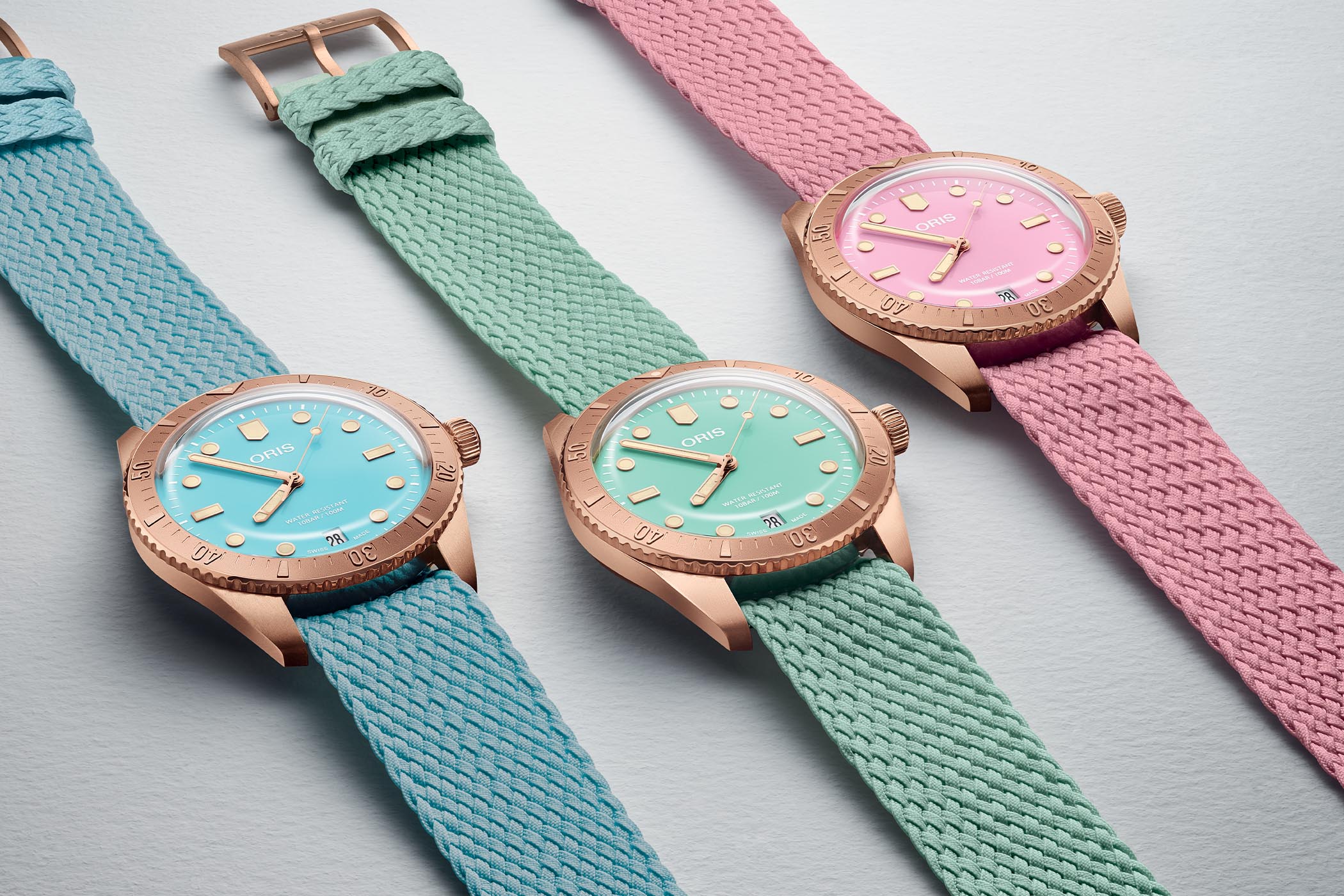 Oris Divers Sixty-Five Cotton Candy with Person Straps