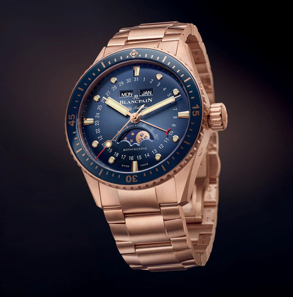 Blancpain Fifty Fathoms Bathyscaphe Quantième Complet Phases de Lune iN 18k Red Gold