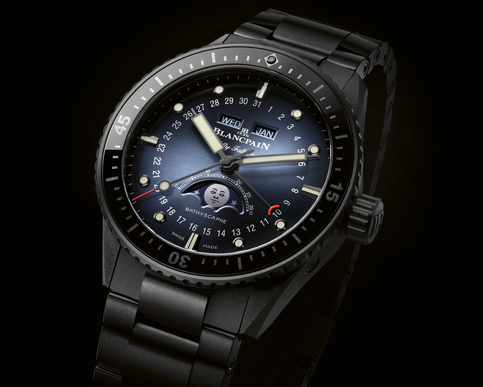 Blancpain Fifty Fathoms Bathyscaphe Quantième Complet Phases de Lune