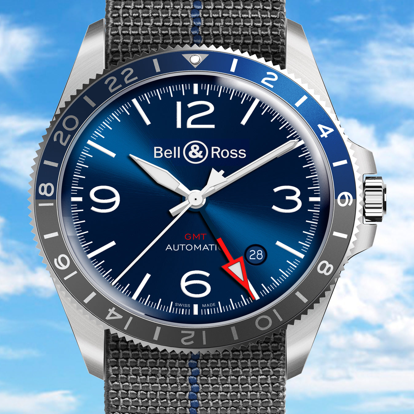 Bell &amp; Ross V2-93 GMT Blue