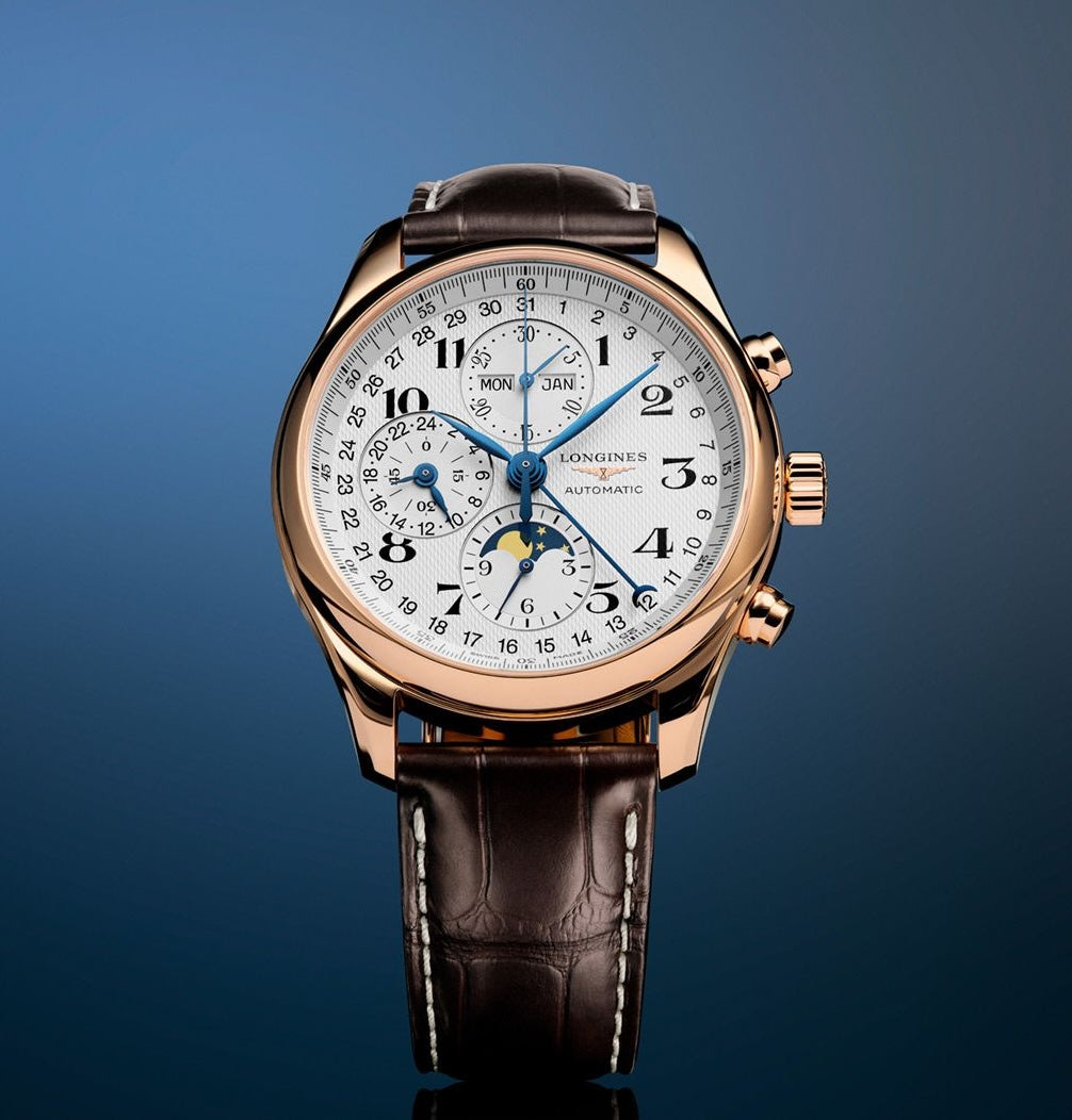 Longines Master Chronograph Moonphase iN Rose Gold