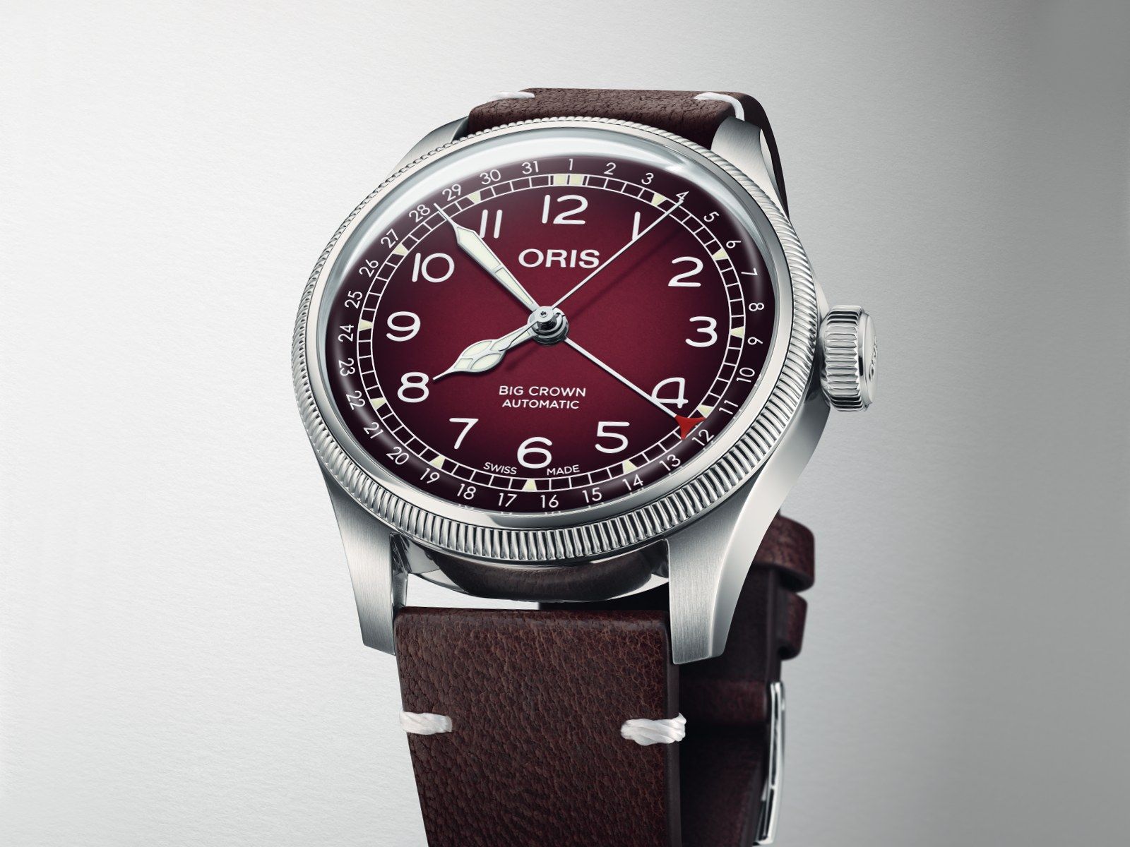 Oris x Cervo Volante Big Crown Pointer Date Burgundy