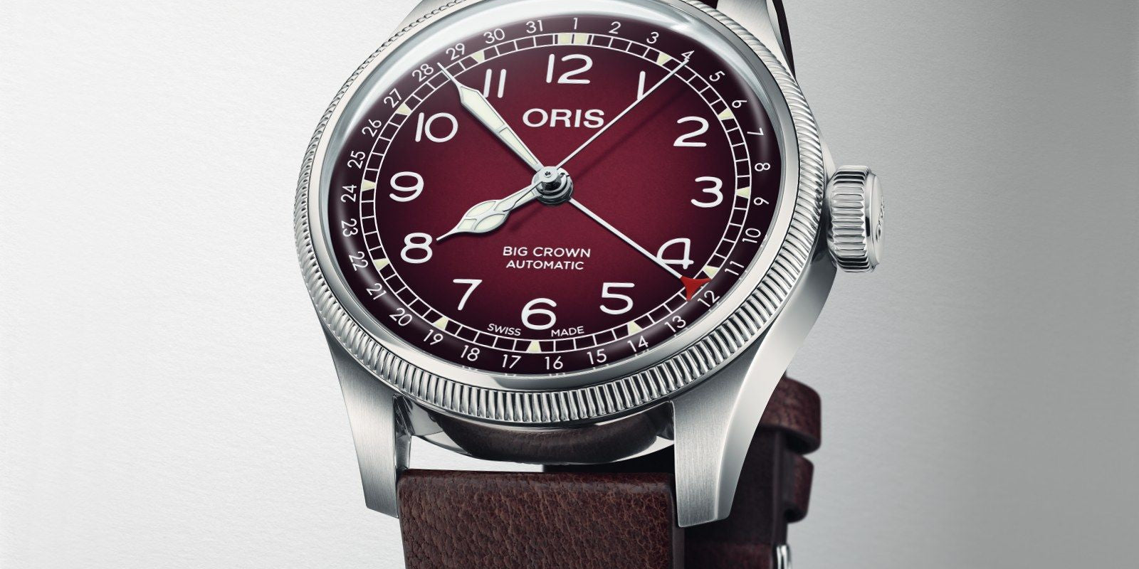 Oris x Cervo Volante Big Crown Pointer Date Burgundy