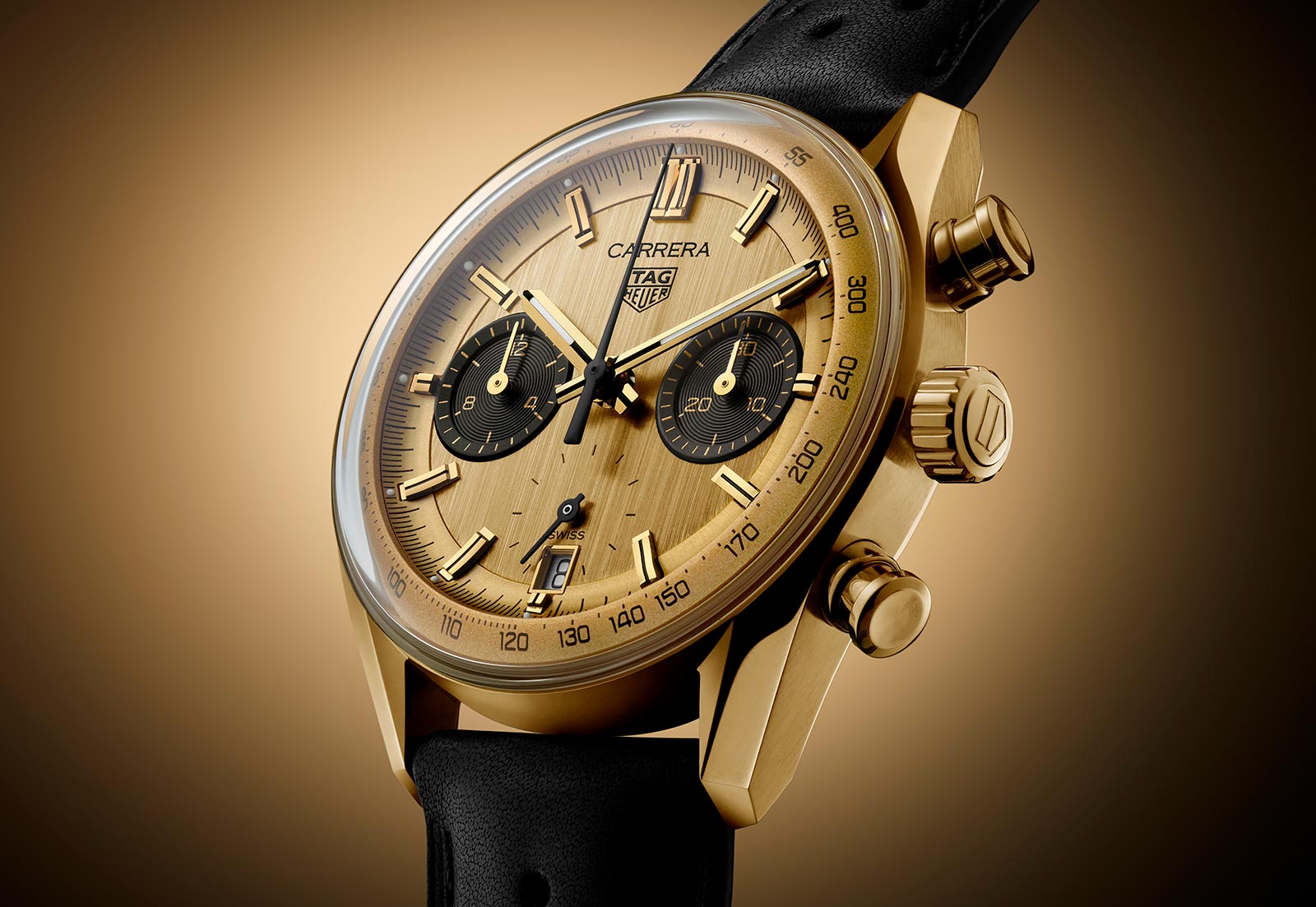 TAG Heuer Carrera Glassbox Chronograph with Gold Dial