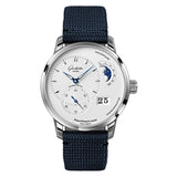 40mm PanoMaticLunar Silver Dial On Blue Synthetic Strap