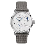 40mm PanoMaticLunar Silver Dial On Synthetic Grey Strap