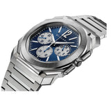 43mm Finissimo Blue Dial Chrono GMT Steel