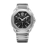 42mm Roma Black Dial Chrono Stainless Steel