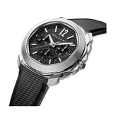 42mm Roma Black Dial Chrono Stainless Steel