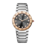 33mm Steel and 18k Rose Gold Bezel Anthracite Diamond Dial