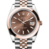 41mm Steel & Everose Chocolate Index Dial Jubilee Bracelet