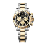 40mm Steel and 18k Yellow Gold Black Diamond Set Dial Oyster Bracelet