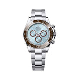 40mm Platinum Brown Ceramic Bezel Ice Blue Index Dial