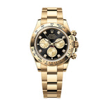 40mm 18k Yellow Gold Black Diamond Set Dial On Oyster Bracelet