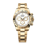 40mm 18k Yellow Gold White Dial On Oyster Bracelet