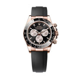 40mm 18k Everose Gold Black and Sundust Dial Oysterflex