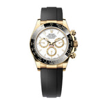 40mm 18k Yellow Gold Ceramic Bezel White Dial Oysterflex