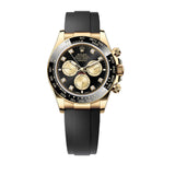 40mm 18k Yellow Gold Black & Gold Diamond Set Dial Oysterflex