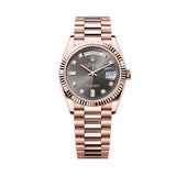 36mm 18k Everose Gold President slate Ombré Baguette Diamond Dial