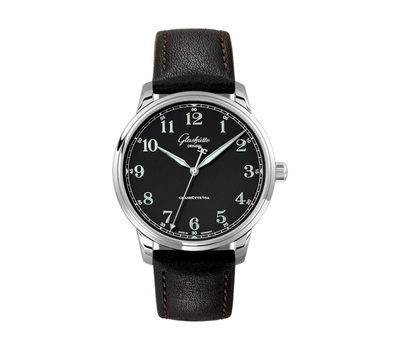 40mm Senator Excellence Steel Black Dial