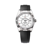 42mm 18k White Gold White Dial Oysterflex