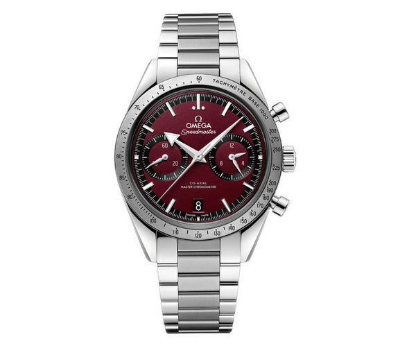 41mm Red Dial Chronograph Stainless Steel Bracelet