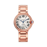 36mm Silver Roman Dial Diamond Bezel 18k Rose Gold Bracelet