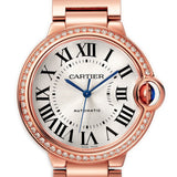 36mm Silver Roman Dial Diamond Bezel 18k Rose Gold Bracelet