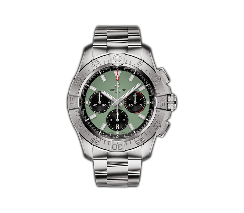 44mm B01 Chronograph Green Dial Stainless Steel Bracelet