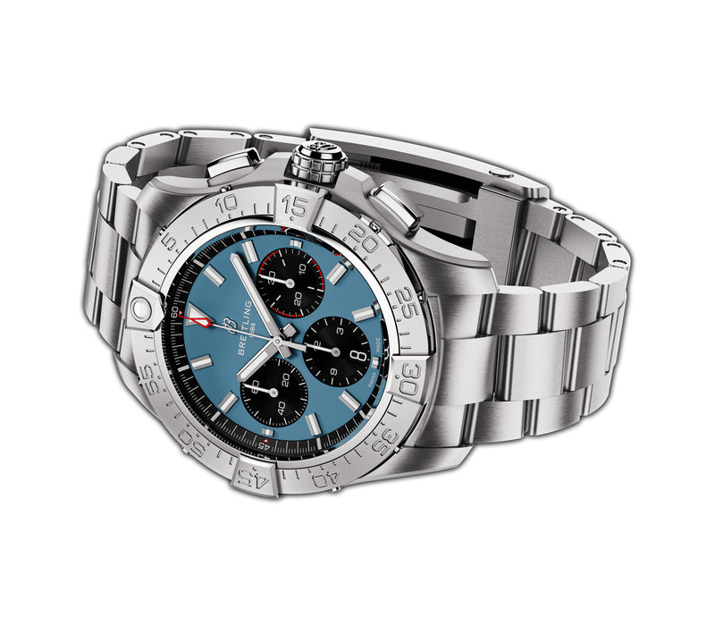 44mm B01 Chronograph Blue Dial Stainless Steel Bracelet