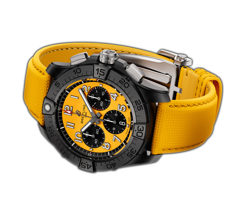 44mm B01 Night Mission Ceramic Chronograph Yellow Dial