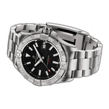 42mm Black Dial Stainless Steel Bracelet