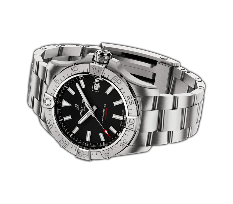 42mm Black Dial Stainless Steel Bracelet