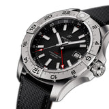 44mm Stainless Steel Automatic GMT Black Dial
