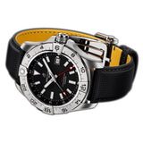 44mm Stainless Steel Automatic GMT Black Dial