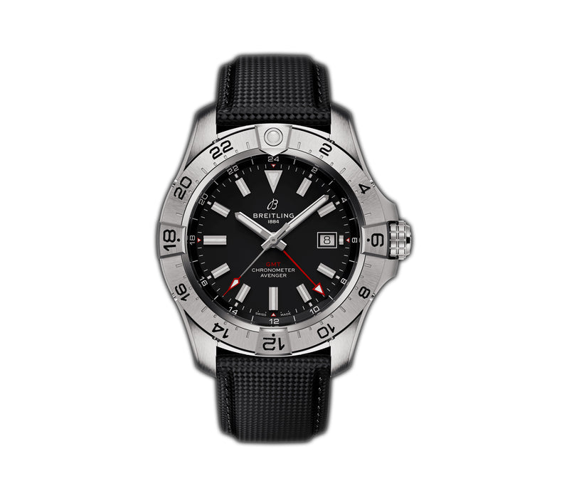 44mm Stainless Steel Automatic GMT Black Dial
