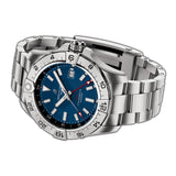 44mm Automatic GMT Blue Dial Stainless Steel Bracelet