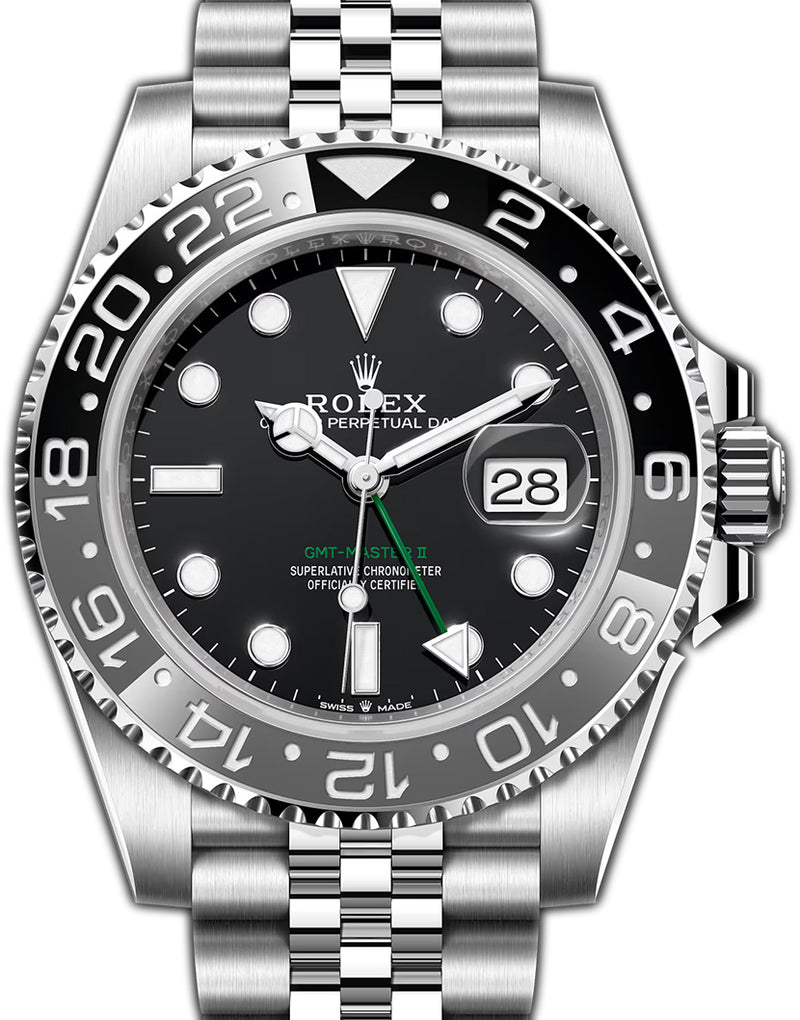 Rolex GMT Master II Black Grey Bezel Jubilee Bracelet 126710GRNR Element iN Time NYC