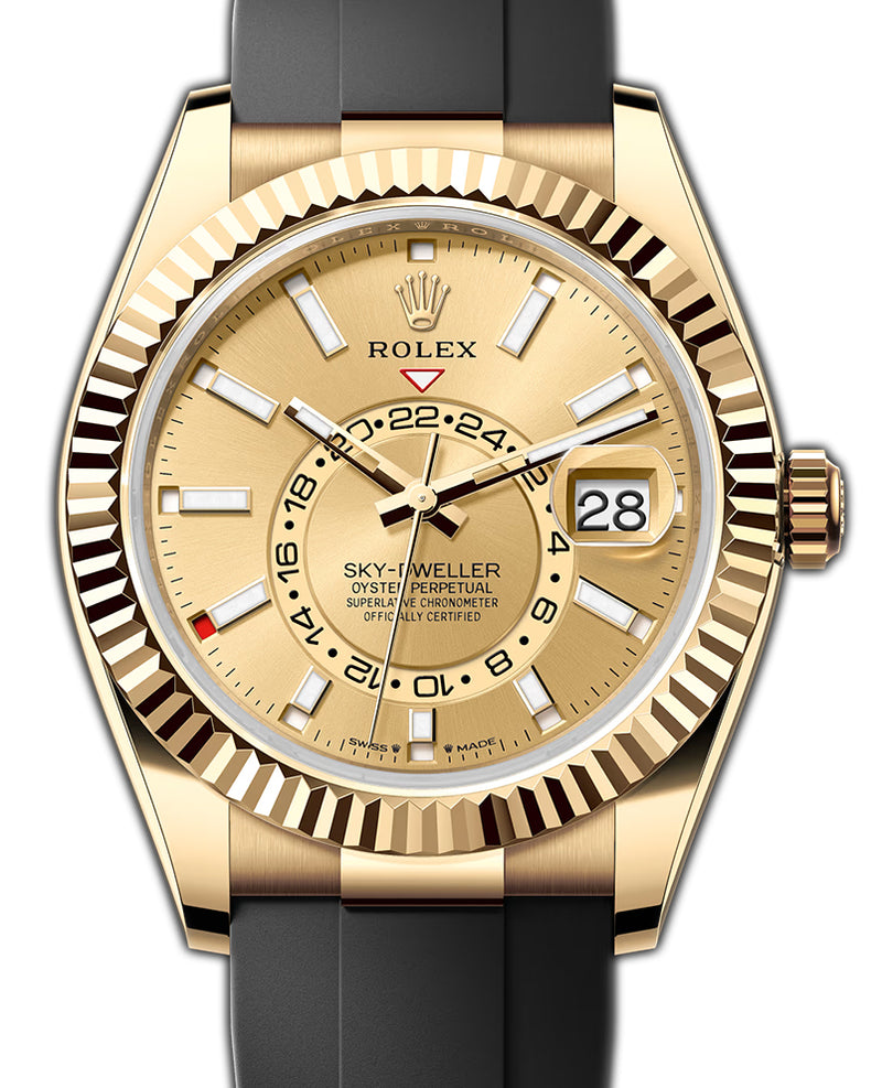 42mm 18k Yellow Gold Champagne Dial Oysterflex