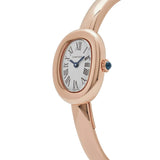 19mm 18k Rose Gold Bangle Silver Roman Dial Size 16