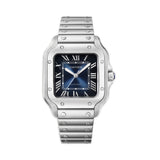 35mm Medium Blue Roman Dial Stainless Steel Bracelet