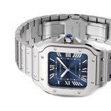 35mm Medium Blue Roman Dial Stainless Steel Bracelet